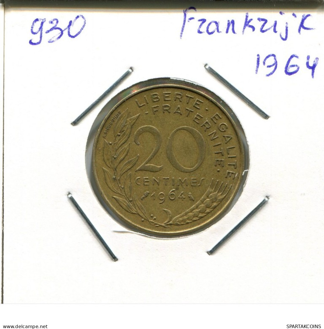 20 CENTIMES 1964 FRANCE Coin French Coin #AN168.U.A - 20 Centimes