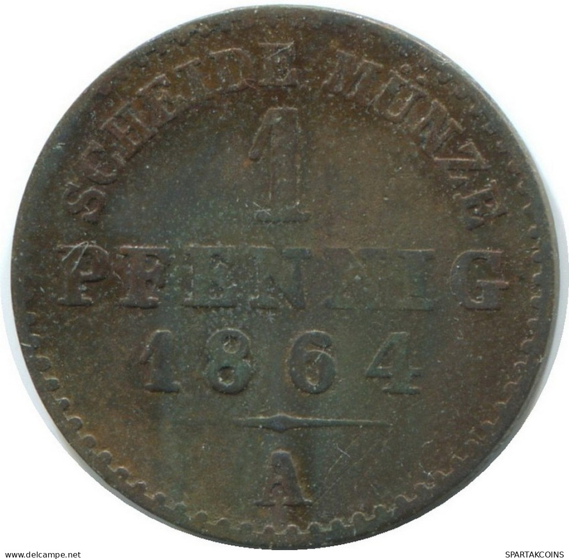 REUSS-SCHLEIZ 1 PFENNIG 1864 A Berlin Mint German States #DE10611.16.E.A - Other & Unclassified