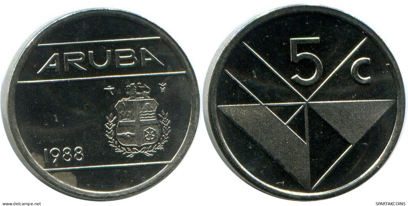 5 CENTS 1988 ARUBA Pièce (From BU Mint Set) #AH109.F.A - Aruba