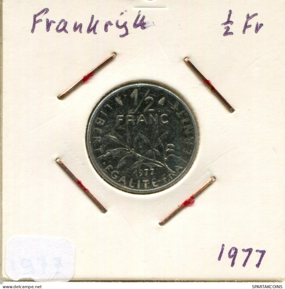 1/2 FRANC 1977 FRANCE Pièce Française #AM923.F.A - 1/2 Franc