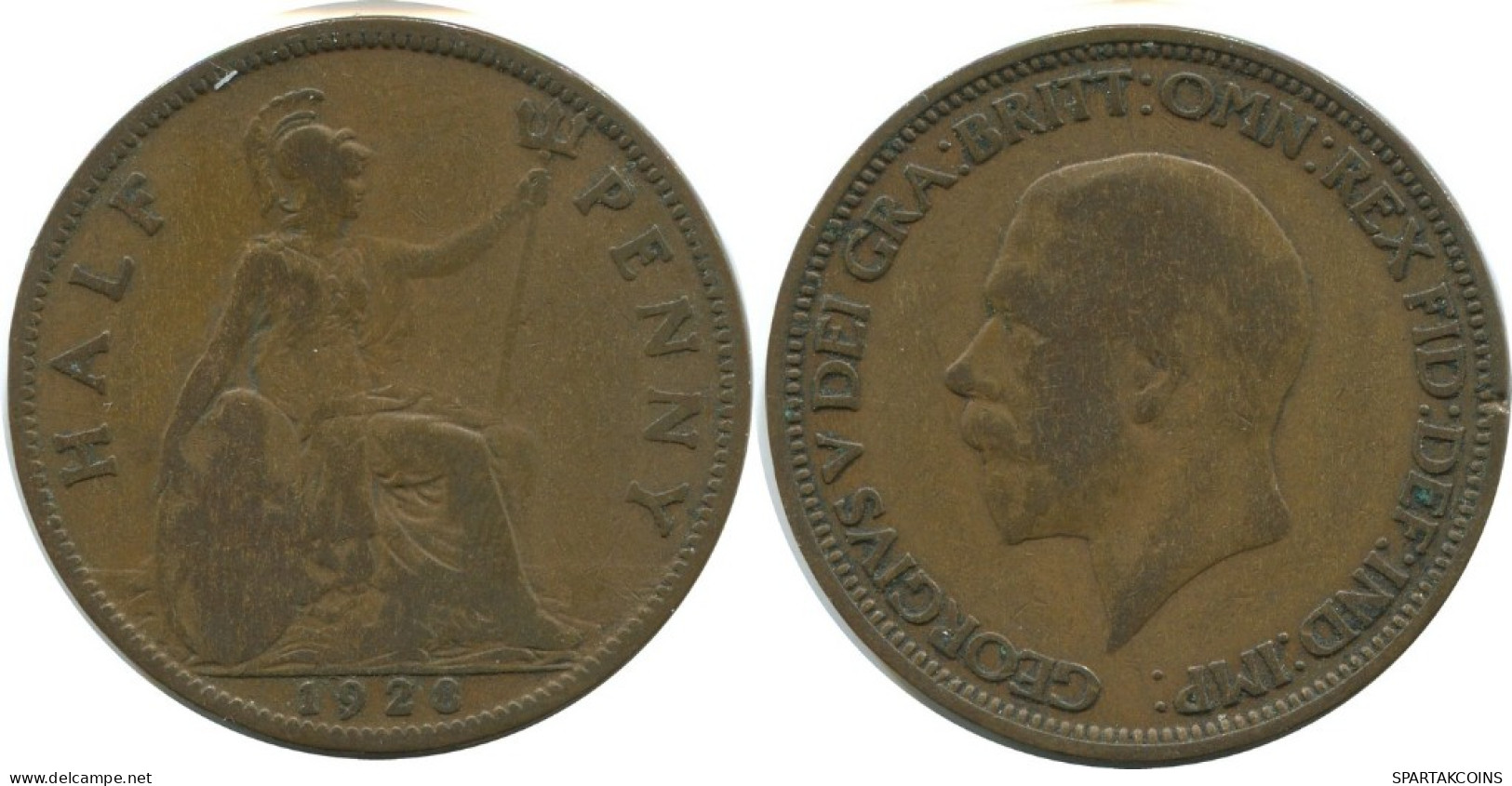 HALF PENNY 1928 UK GROßBRITANNIEN GREAT BRITAIN Münze #AG804.1.D.A - C. 1/2 Penny