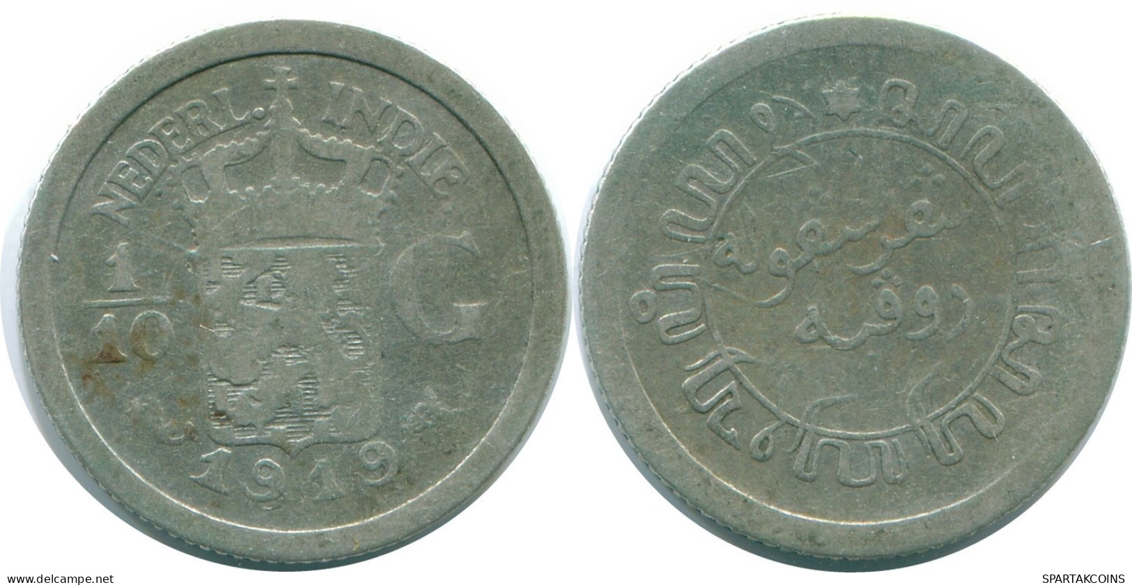 1/10 GULDEN 1919 NIEDERLANDE OSTINDIEN SILBER Koloniale Münze #NL13345.3.D.A - Indes Neerlandesas