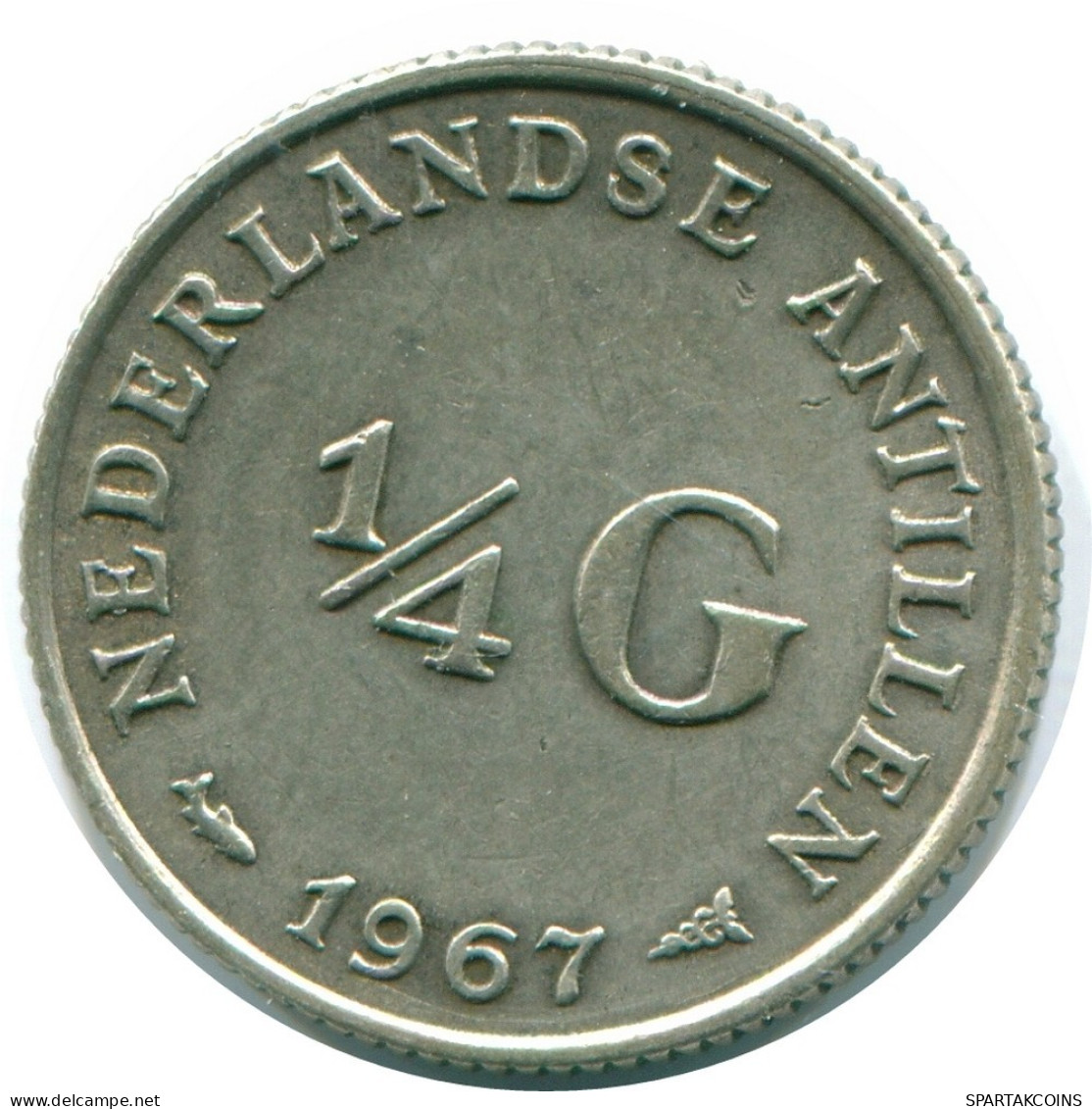 1/4 GULDEN 1967 ANTILLES NÉERLANDAISES ARGENT Colonial Pièce #NL11568.4.F.A - Netherlands Antilles