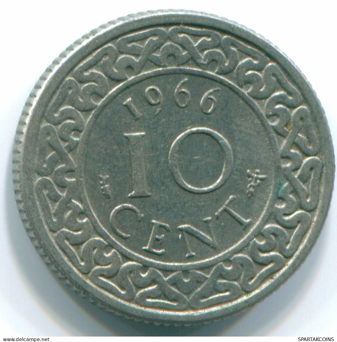 10 CENTS 1966 SURINAM NIEDERLANDE Nickel Koloniale Münze #S13234.D.A - Surinam 1975 - ...