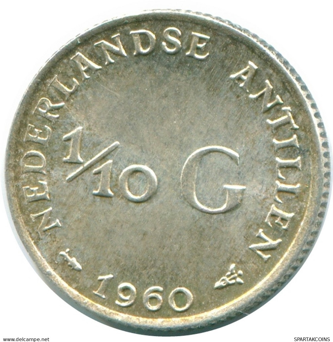 1/10 GULDEN 1960 NIEDERLÄNDISCHE ANTILLEN SILBER Koloniale Münze #NL12268.3.D.A - Netherlands Antilles