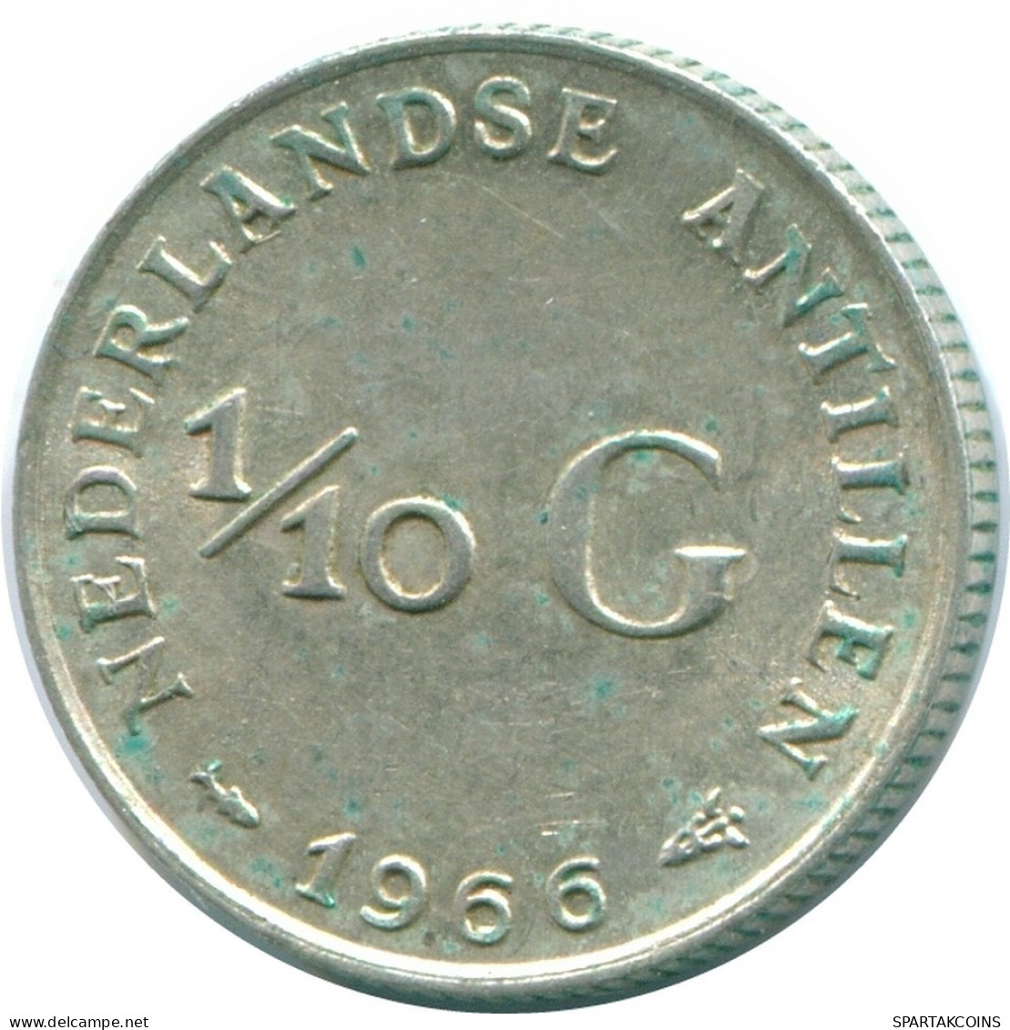 1/10 GULDEN 1966 NIEDERLÄNDISCHE ANTILLEN SILBER Koloniale Münze #NL12784.3.D.A - Netherlands Antilles
