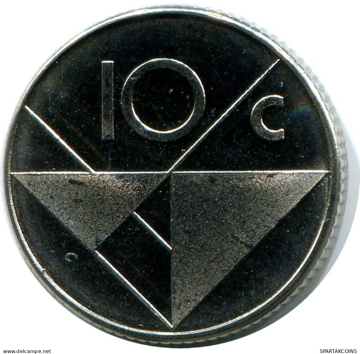 10 CENTS 1986 ARUBA Coin (From BU Mint Set) #AH076.U.A - Aruba