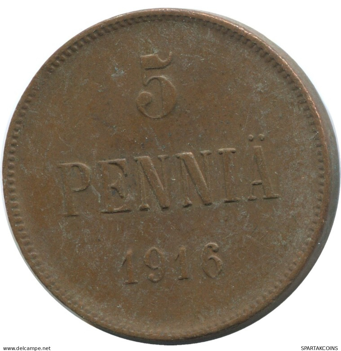 5 PENNIA 1916 FINLANDIA FINLAND Moneda RUSIA RUSSIA EMPIRE #AB213.5.E.A - Finland
