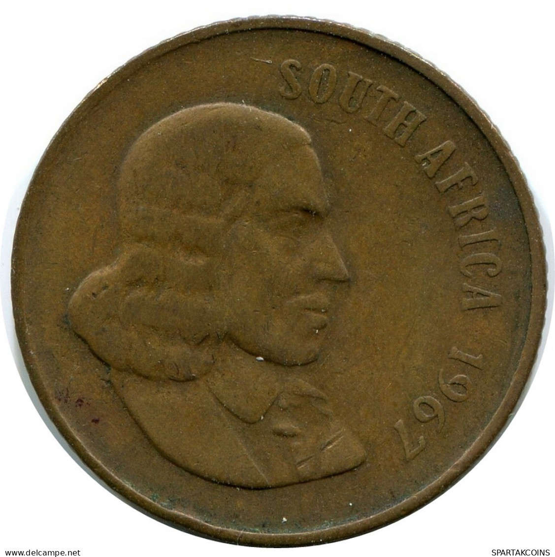 2 CENTS 1967 SOUTH AFRICA Coin #AX166.U.A - Sudáfrica