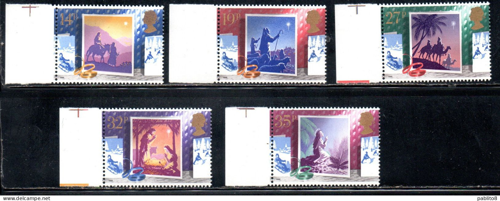 GREAT BRITAIN GRAN BRETAGNA 1988 CHRISTMAS NATALE NOEL WEIHNACHTEN NAVIDAD NATAL COMPLETE SET  SERIE COMPLETA MNH - Ongebruikt