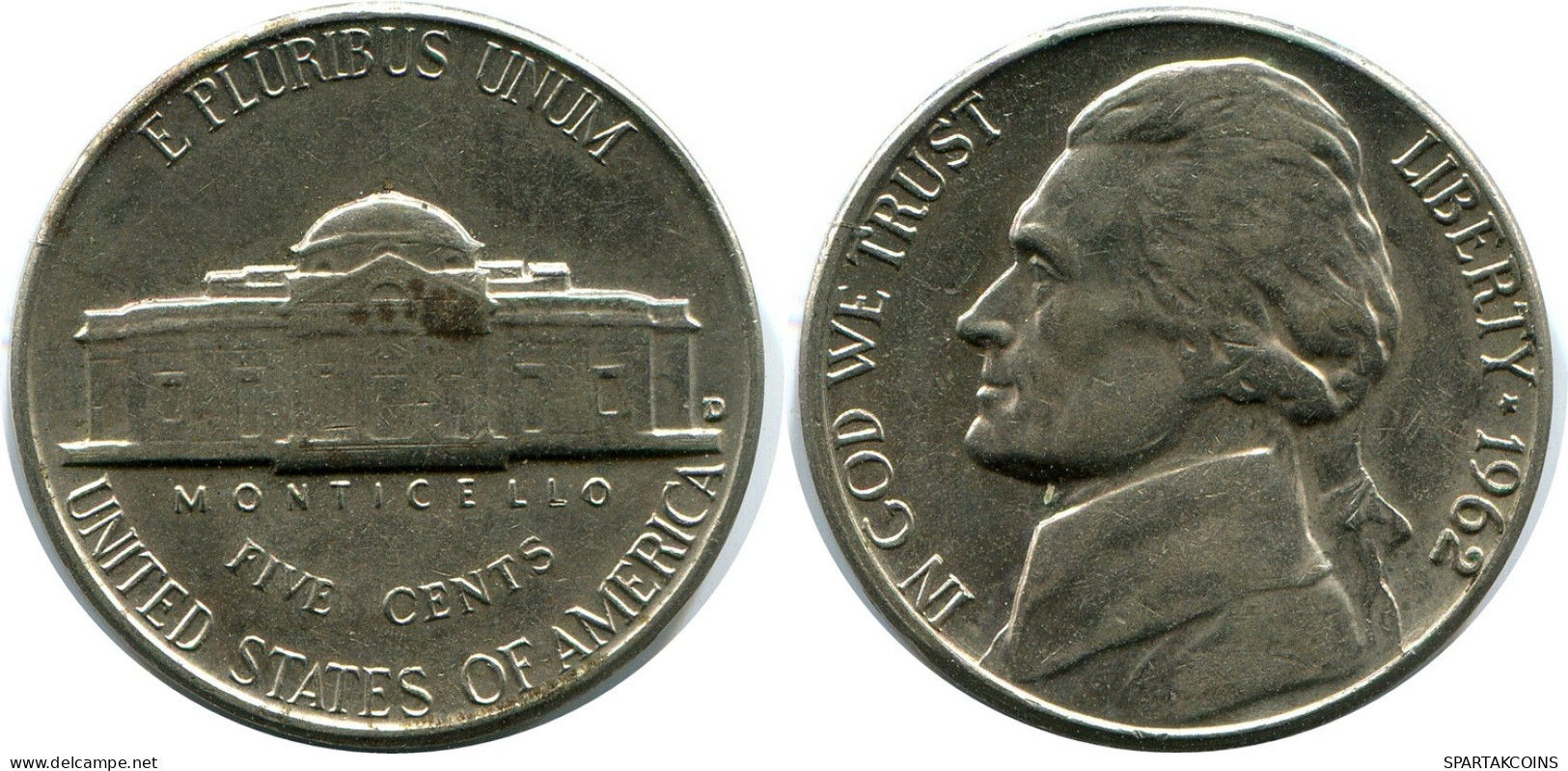 5 CENTS 1962 USA Coin #AZ259.U.A - E.Cents De 2, 3 & 20