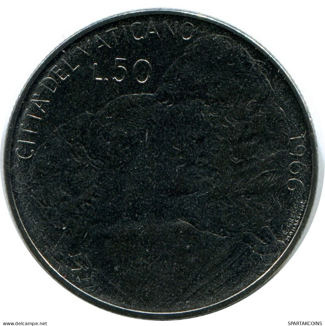 50 LIRE 1966 VATICANO VATICAN Moneda Paul VI (1963-1978) #AH361.13.E.A - Vaticaanstad