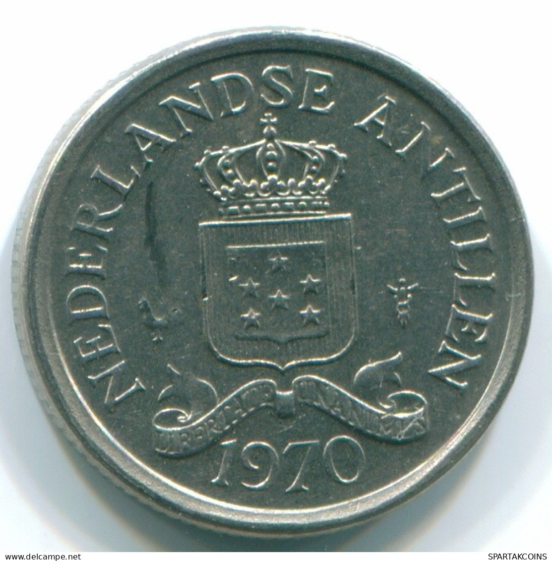 10 CENTS 1970 ANTILLAS NEERLANDESAS Nickel Colonial Moneda #S13325.E.A - Netherlands Antilles