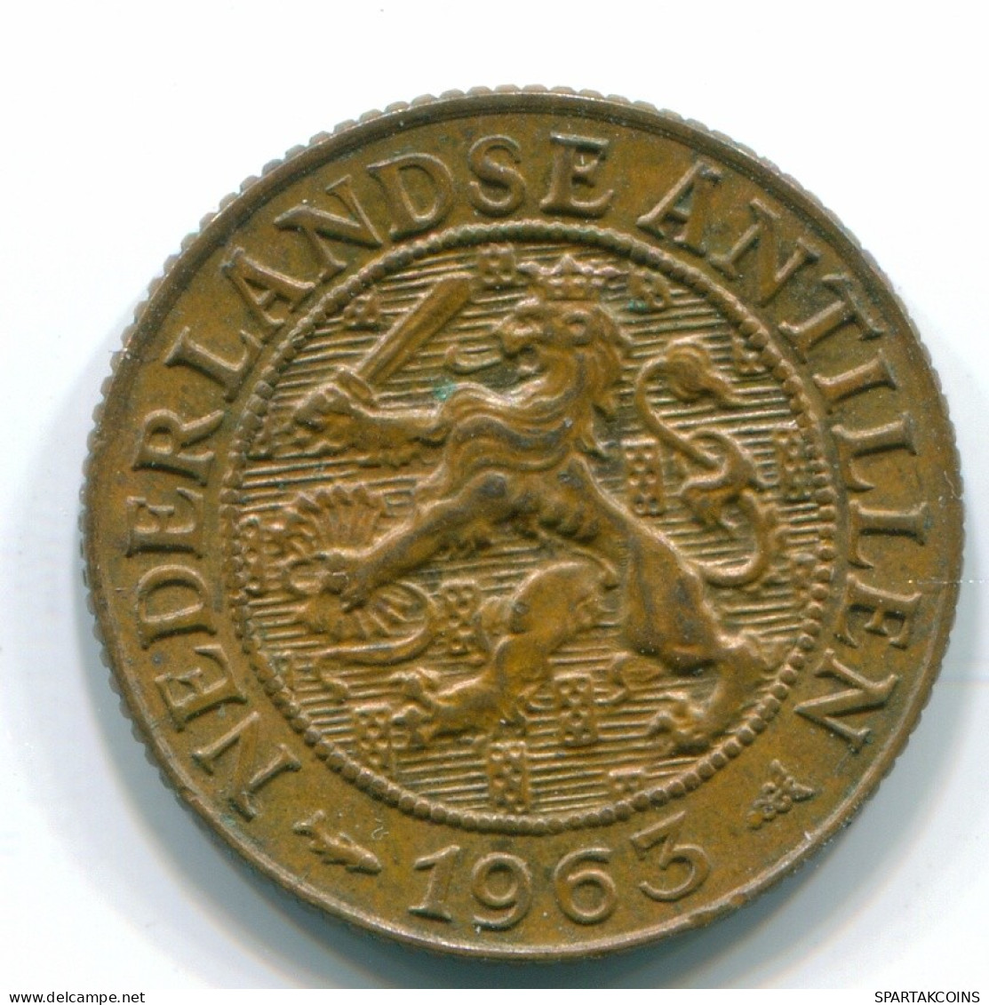 1 CENT 1965 NETHERLANDS ANTILLES Bronze Fish Colonial Coin #S11104.U.A - Antilles Néerlandaises