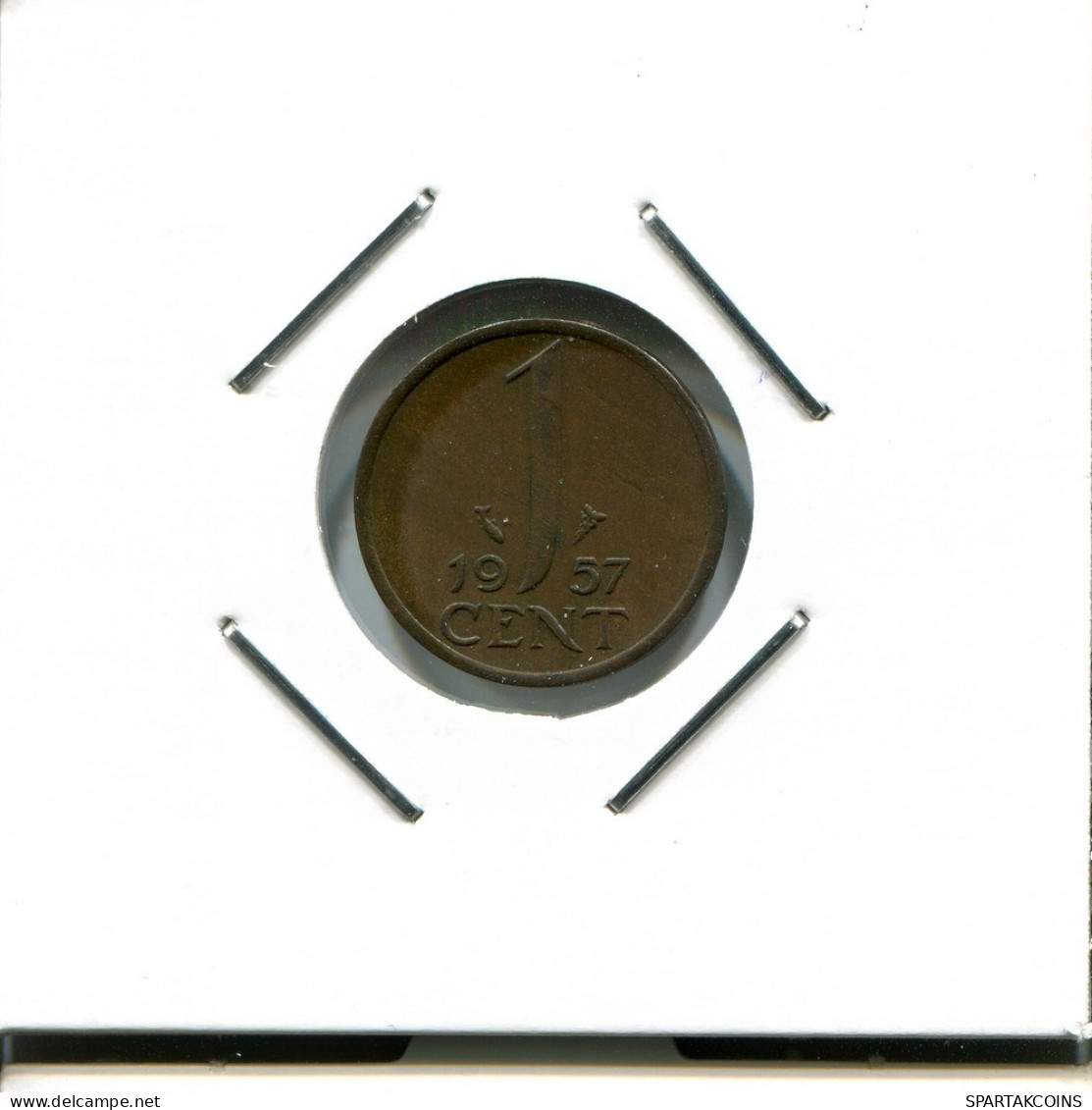 1 CENT 1957 NÉERLANDAIS NETHERLANDS Pièce #AR524.F.A - 1948-1980: Juliana