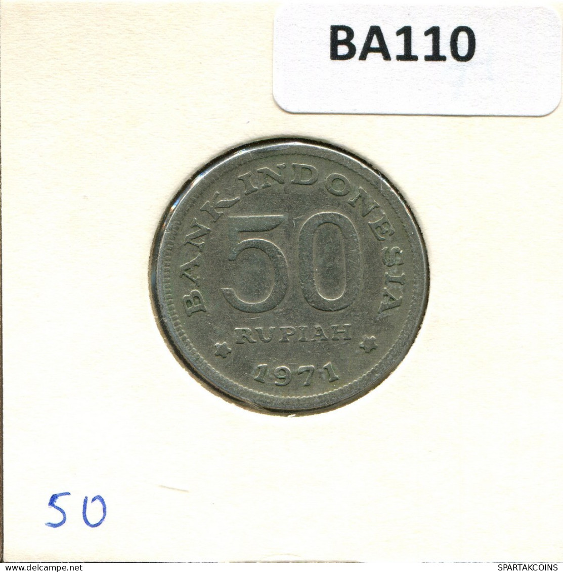 50 RUPIAH 1971 INDONESIA Coin #BA110.U.A - Indonesia