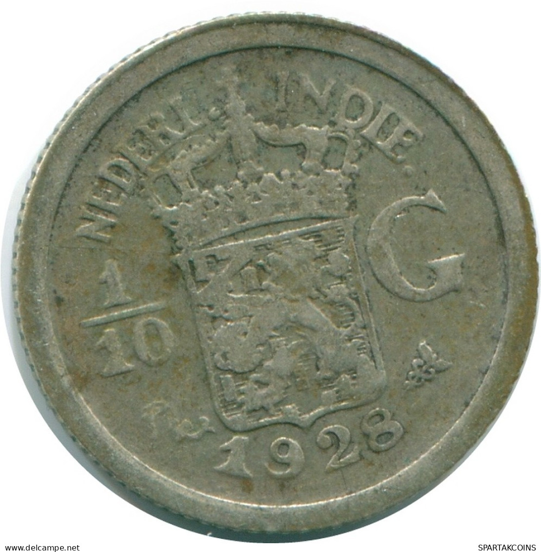 1/10 GULDEN 1928 NETHERLANDS EAST INDIES SILVER Colonial Coin #NL13437.3.U.A - Indes Neerlandesas