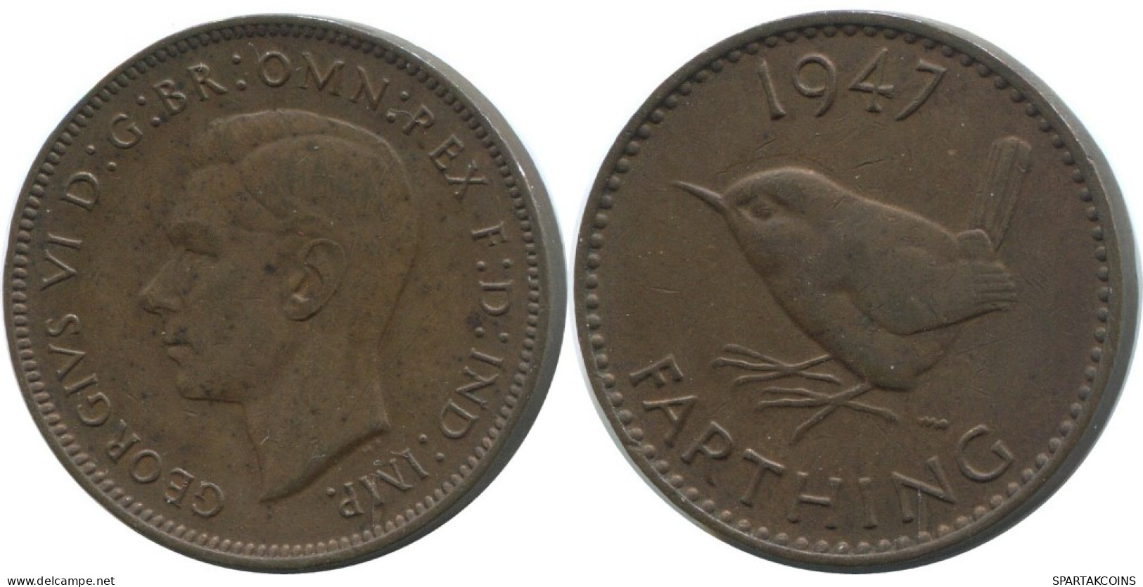 FARTHING 1947 UK GBAN BRETAÑA GREAT BRITAIN Moneda #AG757.1.E.A - B. 1 Farthing