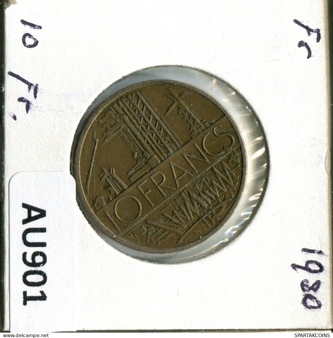 10 FRANCS 1980 FRANCE Coin #AU901.U.A - 10 Francs