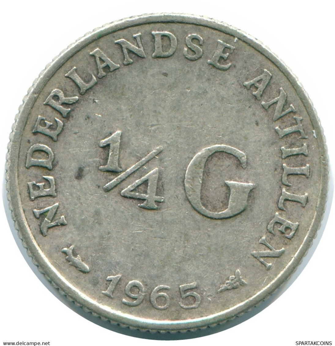 1/4 GULDEN 1965 ANTILLAS NEERLANDESAS PLATA Colonial Moneda #NL11407.4.E.A - Antilles Néerlandaises