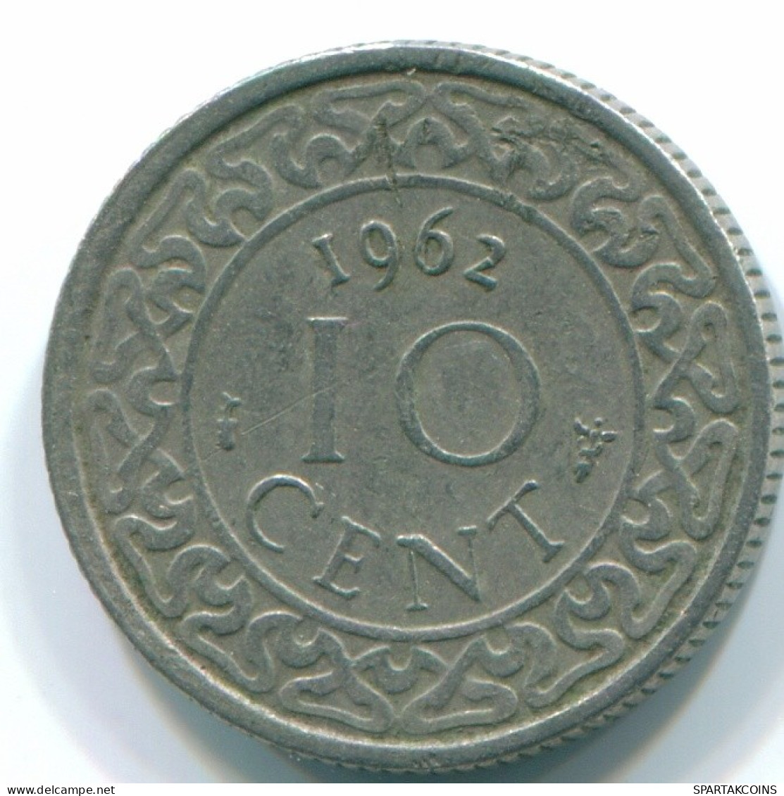 10 CENTS 1962 SURINAM NIEDERLANDE Nickel Koloniale Münze #S13186.D.A - Suriname 1975 - ...