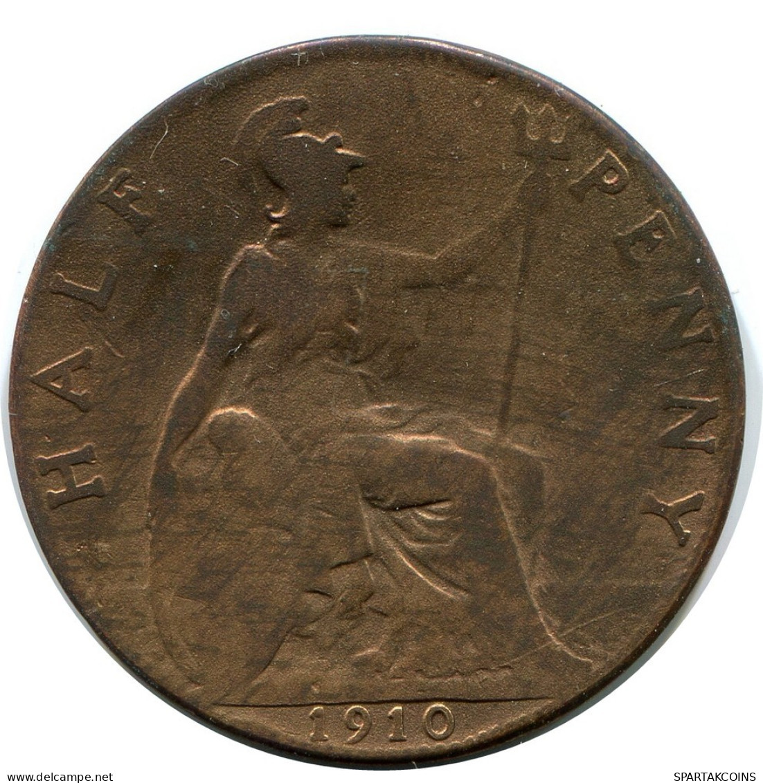 HALF PENNY 1910 UK GRANDE-BRETAGNE GREAT BRITAIN Pièce #AZ652.F.A - C. 1/2 Penny