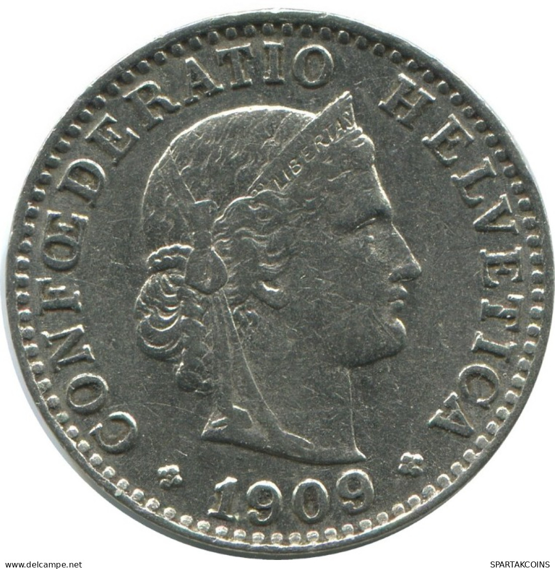20 RAPPEN 1909 B SUIZA SWITZERLAND Moneda HELVETIA #AD960.2.E.A - Andere & Zonder Classificatie