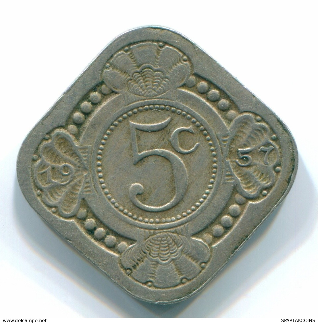 5 CENTS 1957 NIEDERLÄNDISCHE ANTILLEN Nickel Koloniale Münze #S12404.D.A - Netherlands Antilles