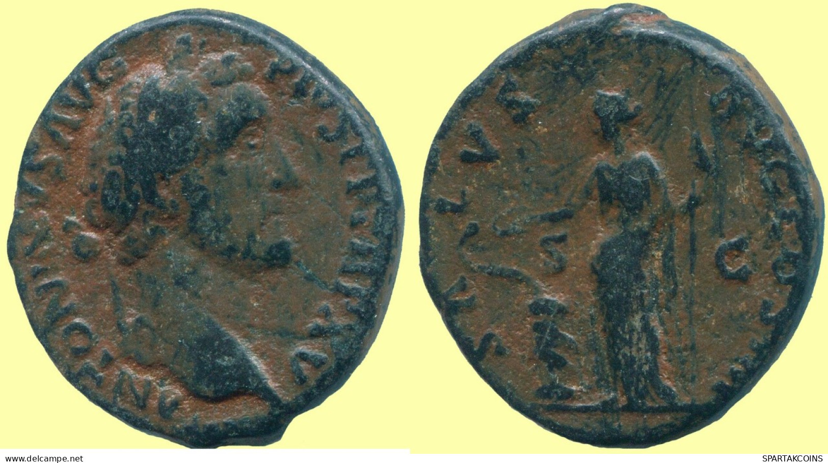 MARCUS AURELIUS AE DUPONDIUS SALUS STANDING 11.51g/26.77mm #ANC13507.66.F.A - La Dinastía Antonina (96 / 192)