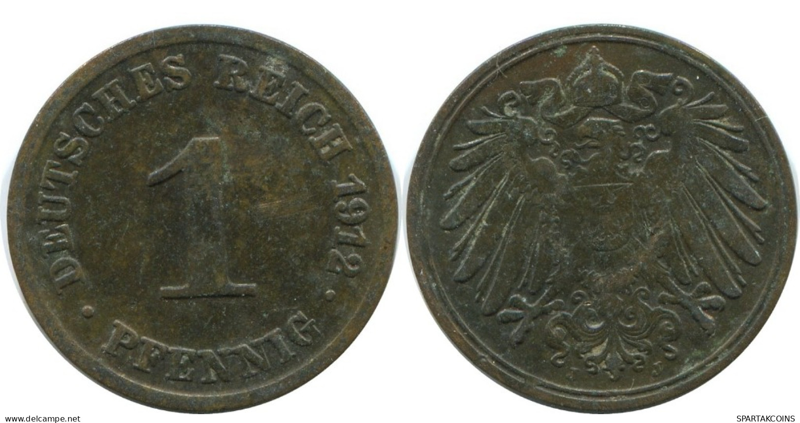 1 PFENNIG 1912 J GERMANY Coin #AE590.U.A - 1 Pfennig