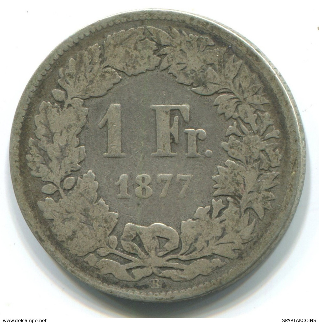 1 FRANC 1877 SCHWEIZ SWITZERLAND Münze #WW1123.D.A - Other & Unclassified
