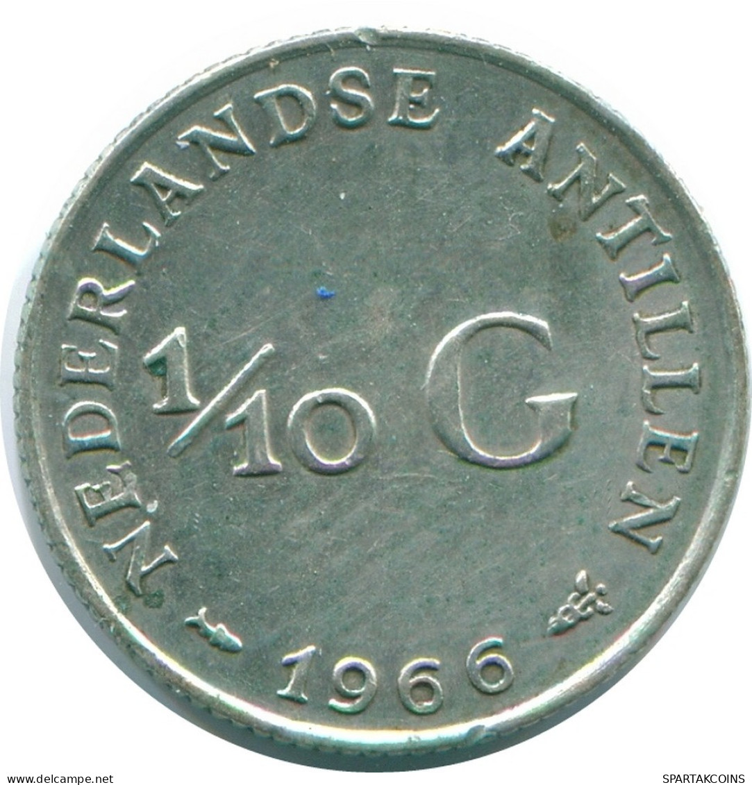 1/10 GULDEN 1966 NETHERLANDS ANTILLES SILVER Colonial Coin #NL12742.3.U.A - Antilles Néerlandaises
