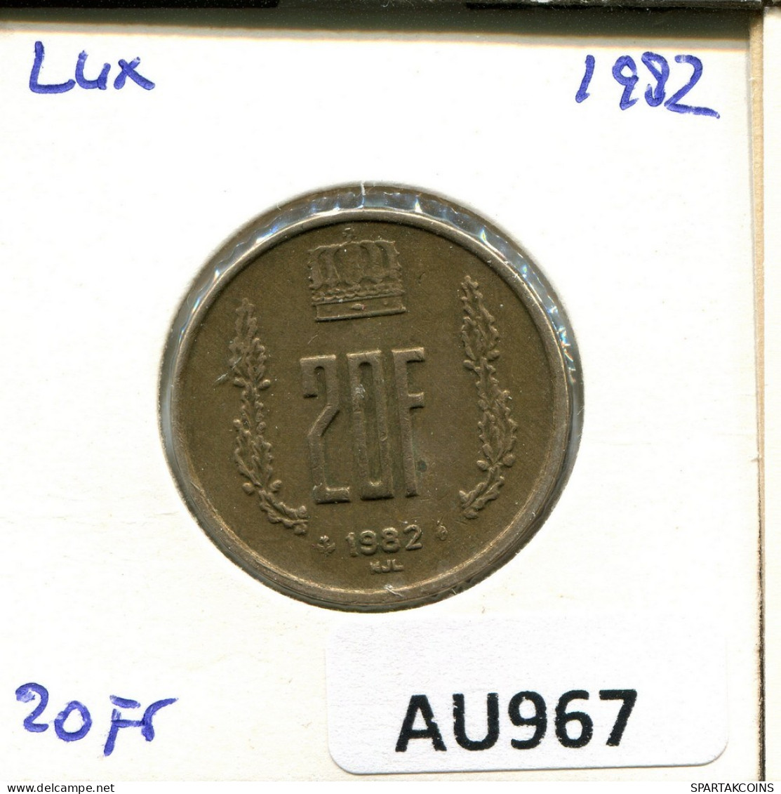 20 FRANCS 1982 LUXEMBOURG Coin #AU967.U.A - Luxemburgo