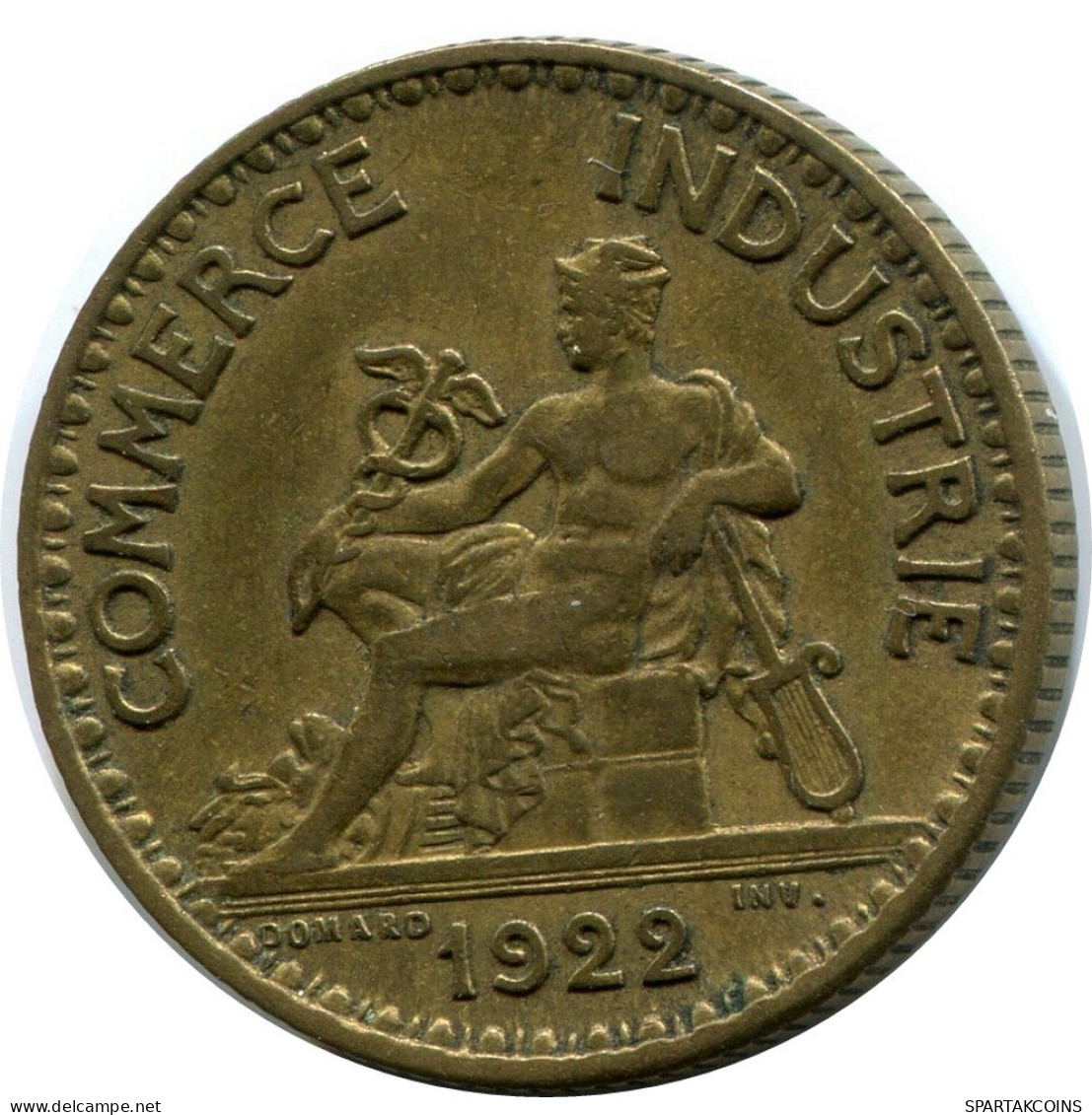1 FRANC 1922 FRANKREICH FRANCE Französisch Münze #AX874.D.A - 1 Franc