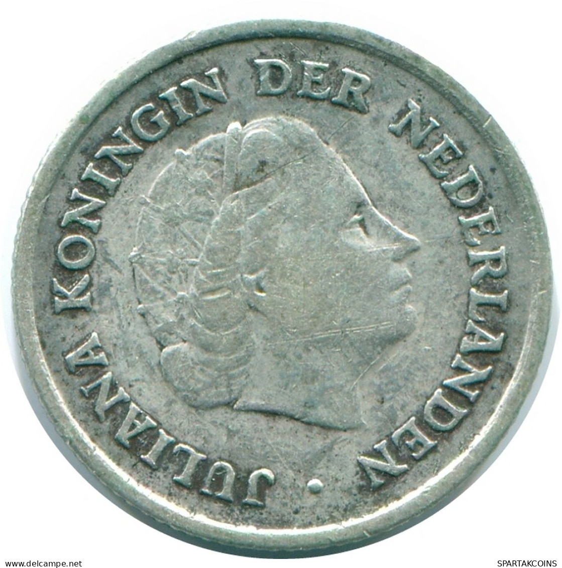 1/10 GULDEN 1960 ANTILLAS NEERLANDESAS PLATA Colonial Moneda #NL12298.3.E.A - Antilles Néerlandaises