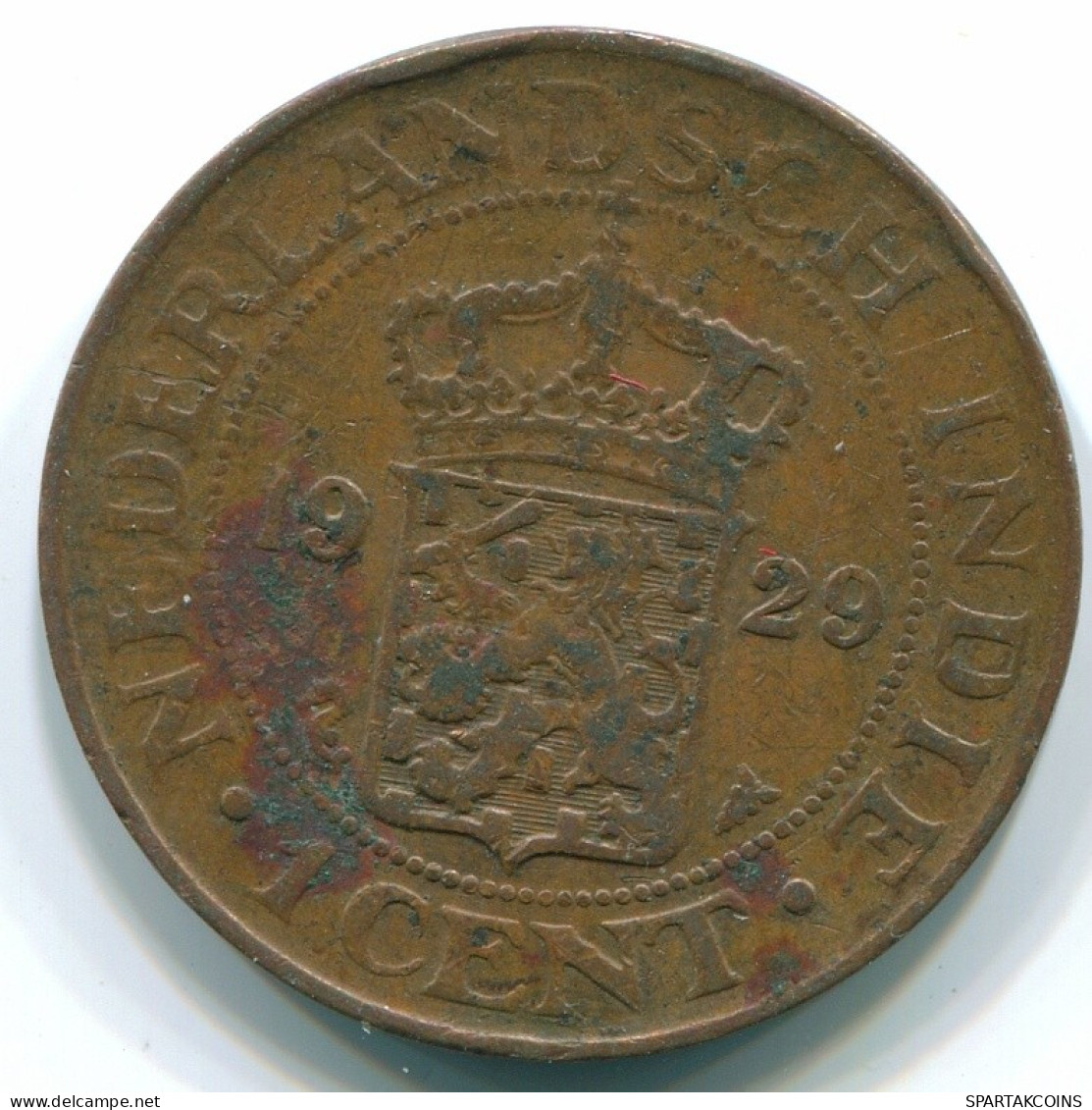 1 CENT 1929 NETHERLANDS EAST INDIES INDONESIA Copper Colonial Coin #S10103.U.A - Dutch East Indies
