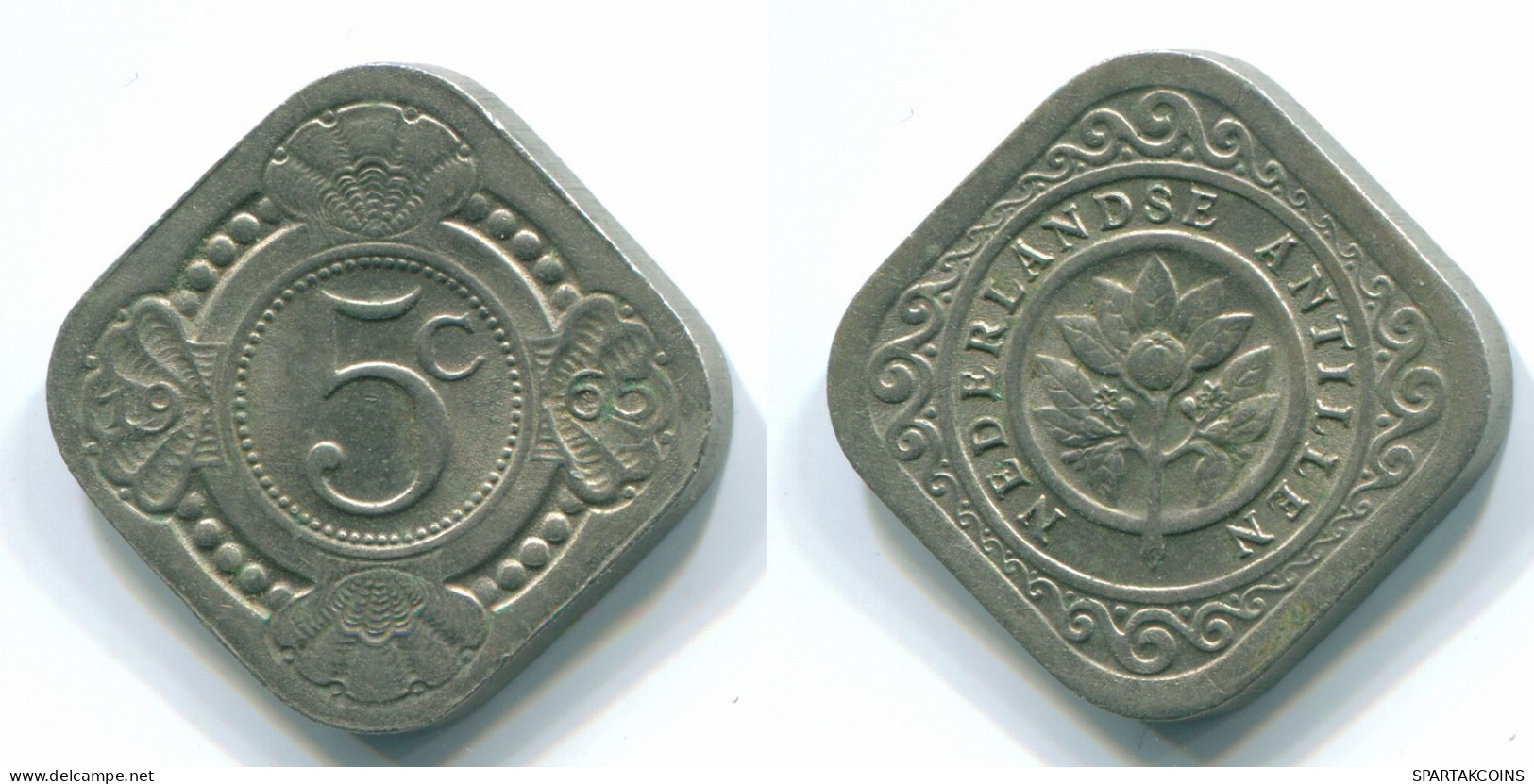 5 CENTS 1965 ANTILLAS NEERLANDESAS Nickel Colonial Moneda #S12437.E.A - Netherlands Antilles