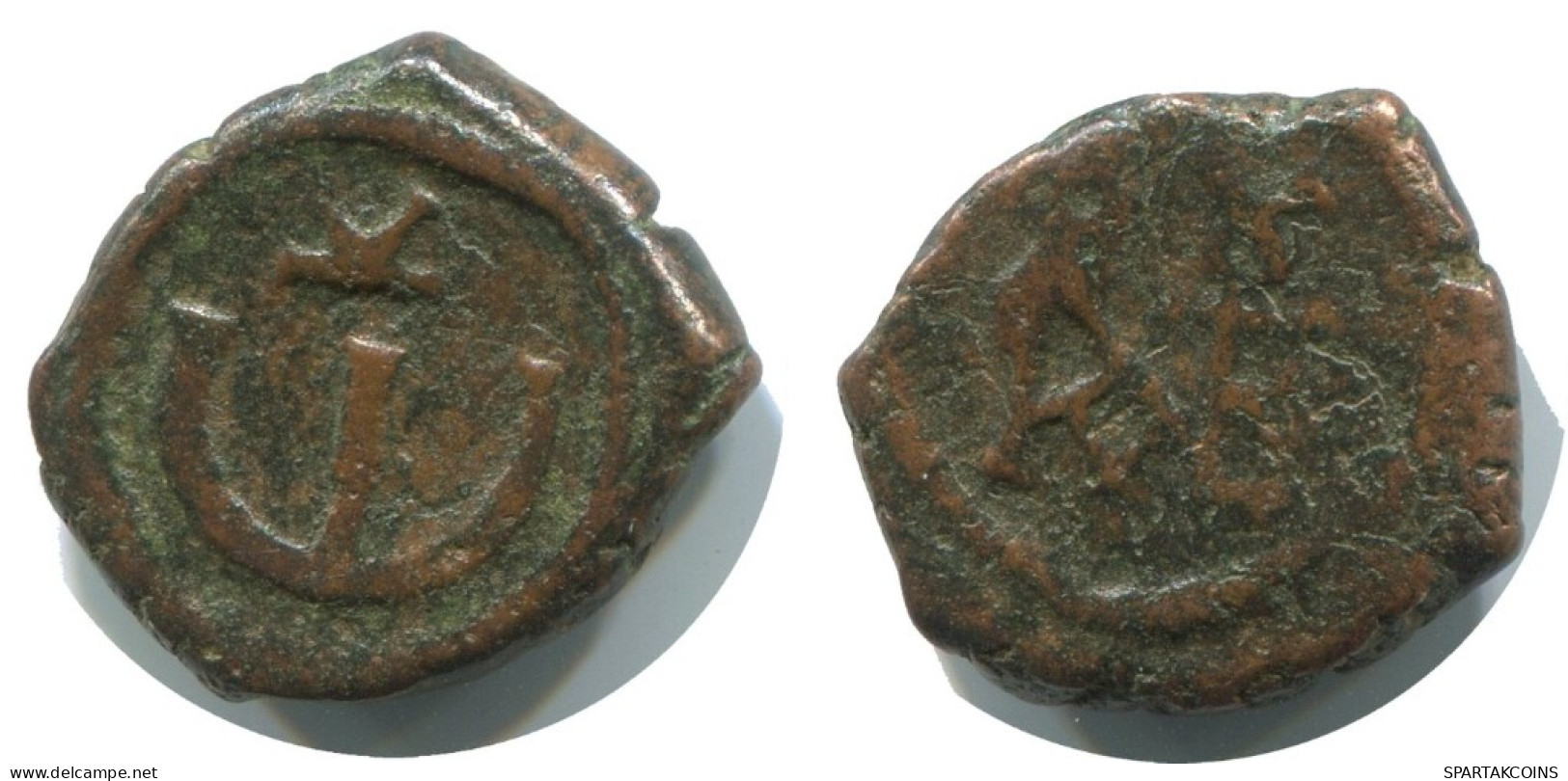 FLAVIUS JUSTINUS II CYZICUS FOLLIS BYZANTINISCHE Münze  2.5g/16mm #AB418.9.D.A - Bizantine