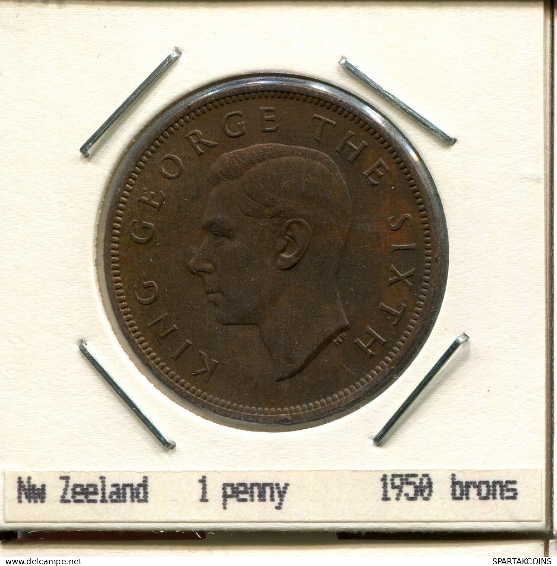 1 PENNY 1950 NUEVA ZELANDIA NEW ZEALAND Moneda #AS219.E.A - Nieuw-Zeeland