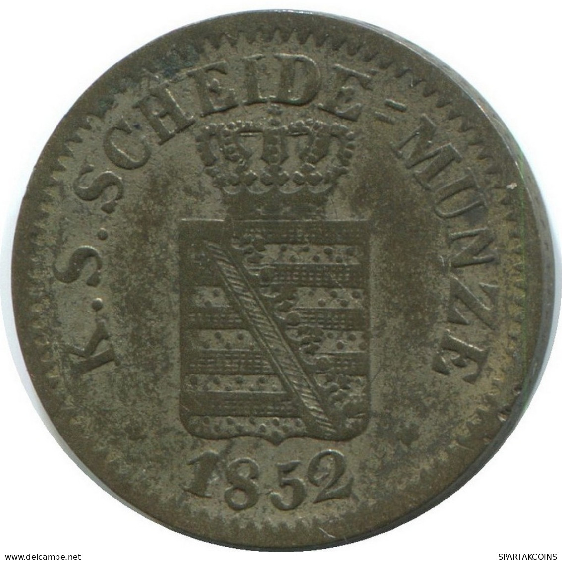SAXONY 10 PFENNIG 1852 F Mint Stuttgart PLATA German States #DE10616.16.E.A - Andere & Zonder Classificatie