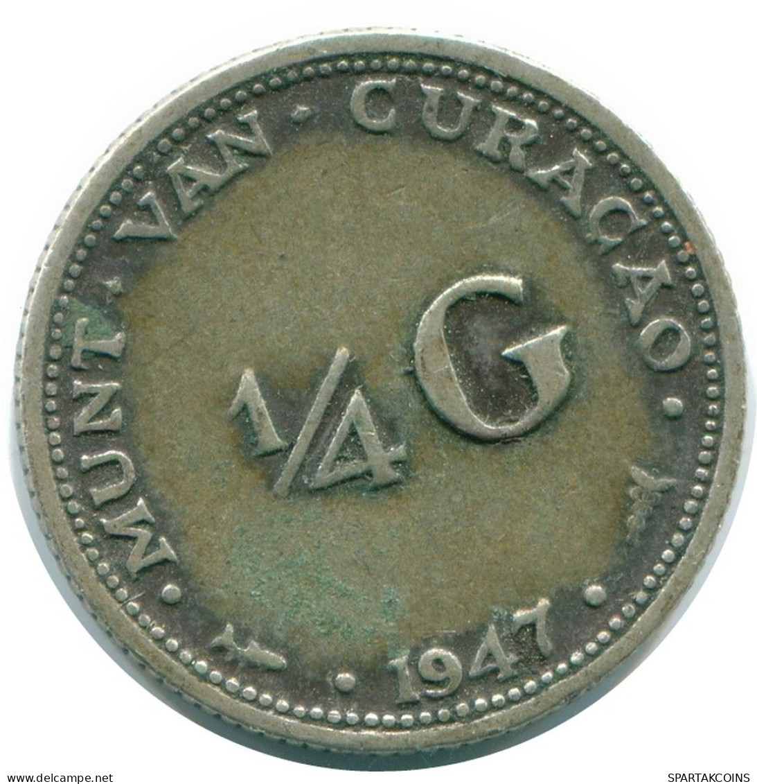 1/4 GULDEN 1947 CURACAO Netherlands SILVER Colonial Coin #NL10803.4.U.A - Curaçao