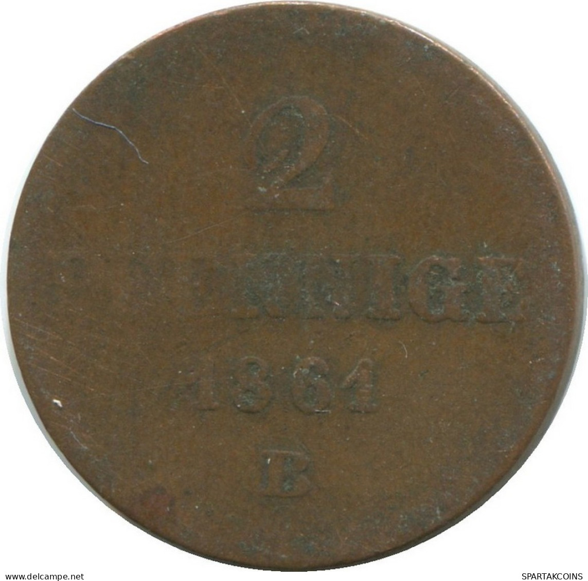 SAXONY 2 PFENNIG 1861 B Hannover Mint German States #DE10646.16.E.A - Altri & Non Classificati