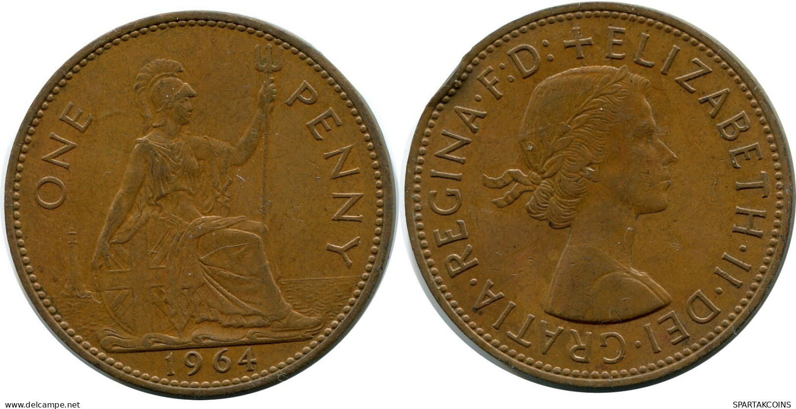 PENNY 1964 UK GROßBRITANNIEN GREAT BRITAIN Münze #AZ639.D.A - D. 1 Penny