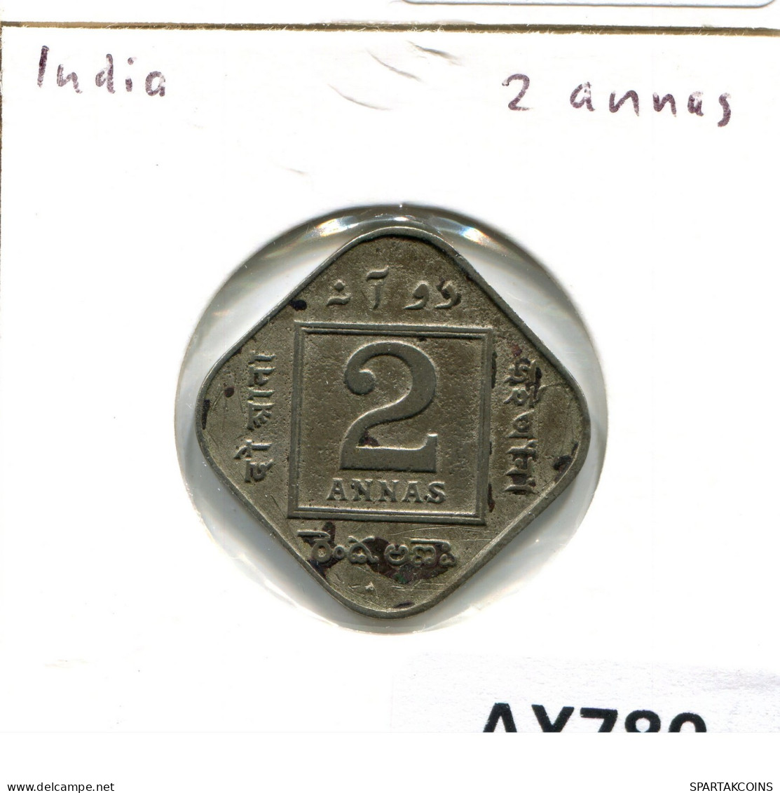 2 ANNAS 1920 INDIEN INDIA - BRITISH Münze #AX780.D.A - Indien