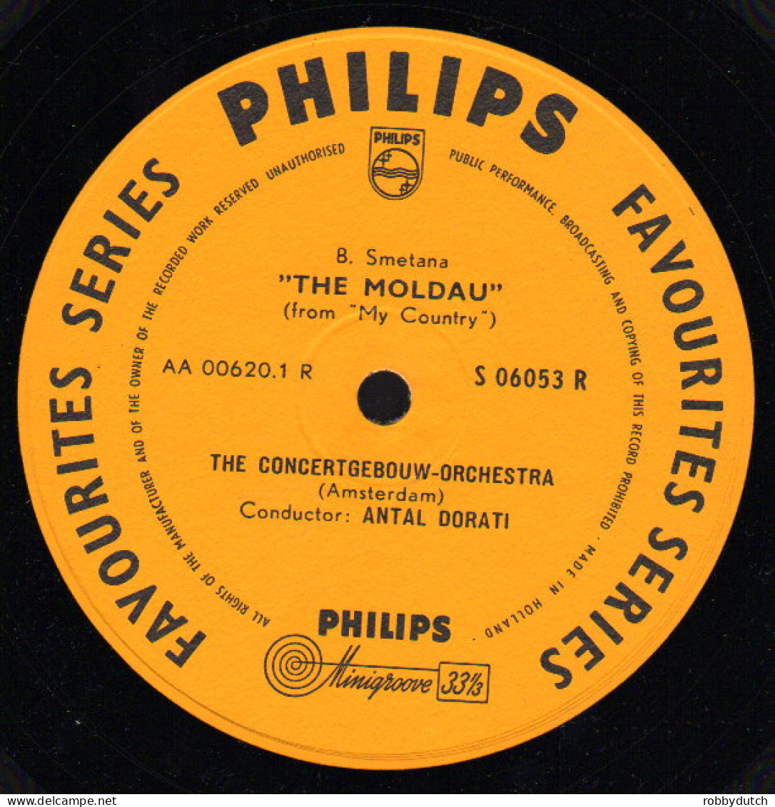 * 10" LP *  Smetana: THE MOLDAU / Dvorak: RHAPSODY No.3 (Holland 1953 EX-) - Classica