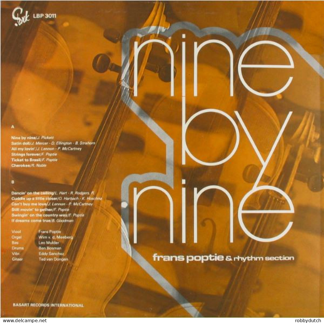 * LP *  FRANS POPTIE & RHYTHM SECTION - NINE BY NINE (Holland 1971 EX-) - Jazz