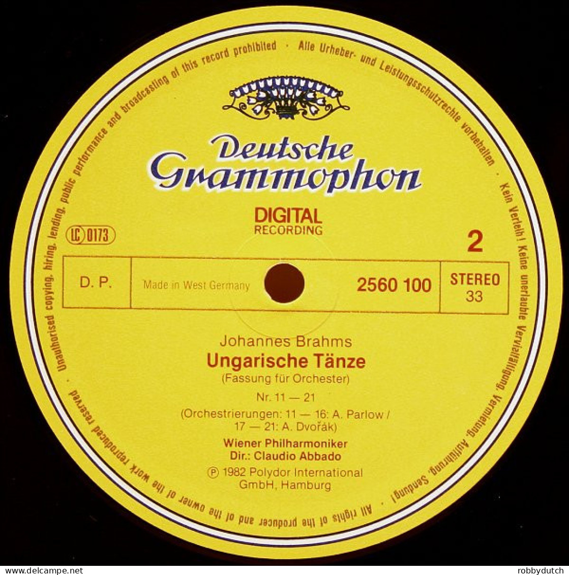 * LP *  Brahms: 21 UNGARISCHE TÄNZE - WIENER PHILHARMONIKER / ABBADO (Germany 1982 NM!!) - Klassik