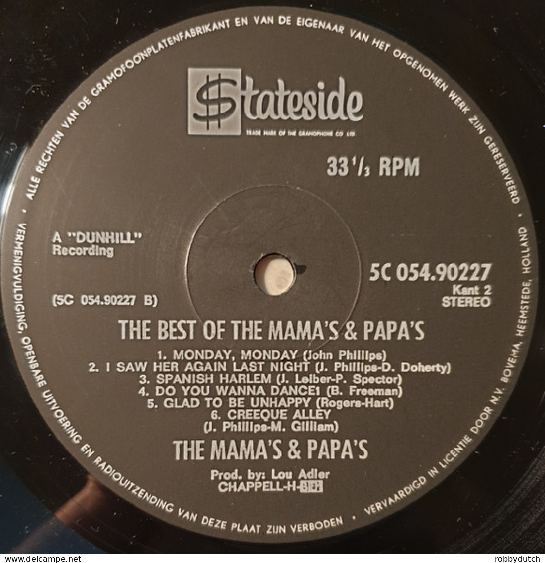 * LP *  THE BEST OF THE MAMA'S & PAPA'S (Holland 1973 EX-) - Disco, Pop