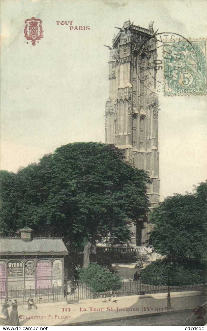 TOUT PARIS  Le Tour St Jacques ( IVe)Colorisée Publicités RV - District 04