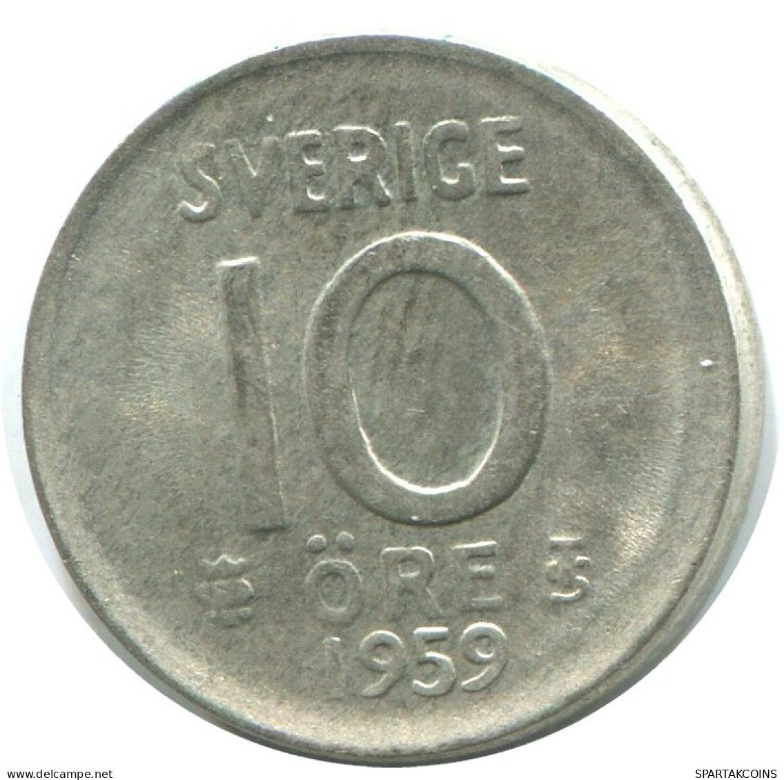 10 ORE 1959 SWEDEN SILVER Coin #AD023.2.U.A - Suecia